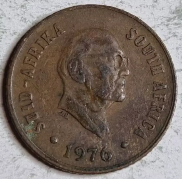 South Africa 1976 1 Cent - End of Jacobus Johannes Fouche's Presidency