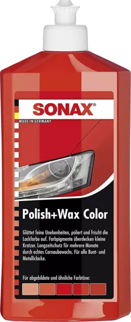 (34,16 EUR/L) SONAX Polish & Wax Color NanoPro Farbpolitur rot