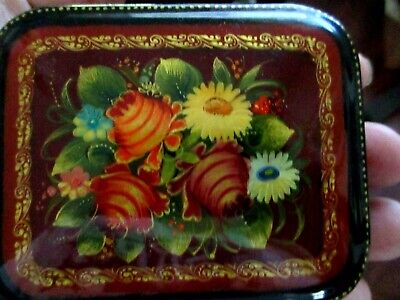 Vintage Signed Russian Lacquer Hand Painted Box Mcmepa