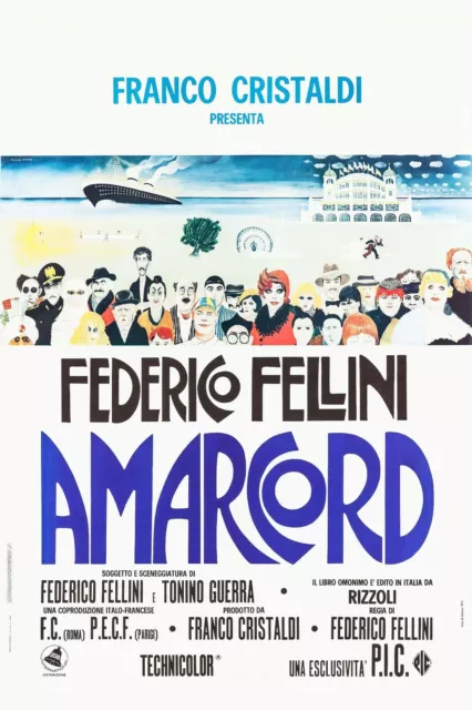 Amarcord Film 1973 Poster Locandina 45X32Cm Cinema Federico Fellini