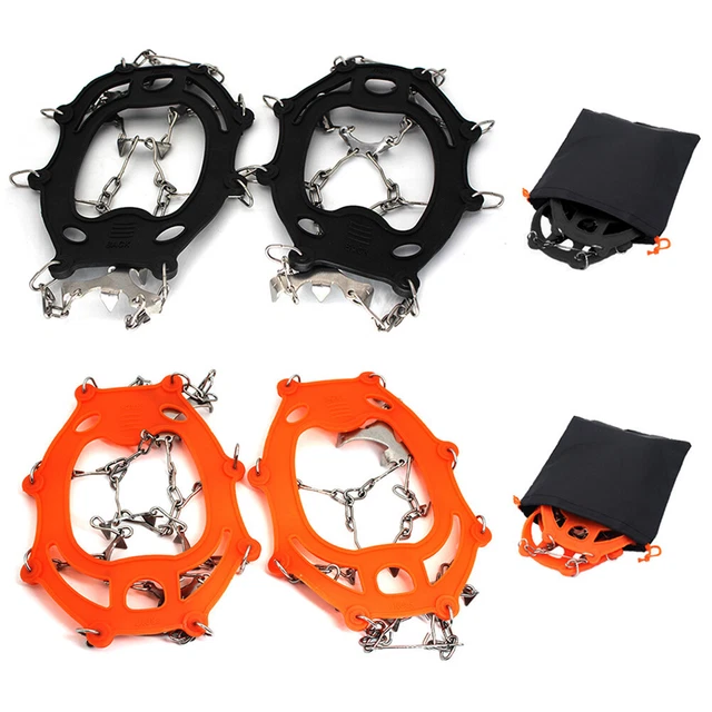 1Pair Shoe Cover Stainless Steel 13-tooth Snow Boots Crampons for Outdoor Hiking