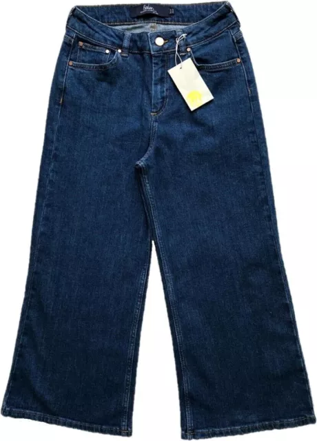 BODEN CLASSIC WOMANS Cropped Wide Leg Jeans Denim Blue Stretch High Rise SZ 6/20