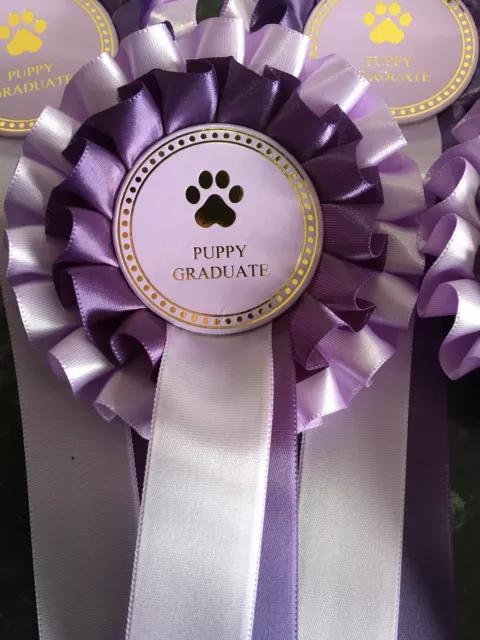 5 X 2 Tier Rosettes Puppy Graduate Rosettes FREE POSTAGE