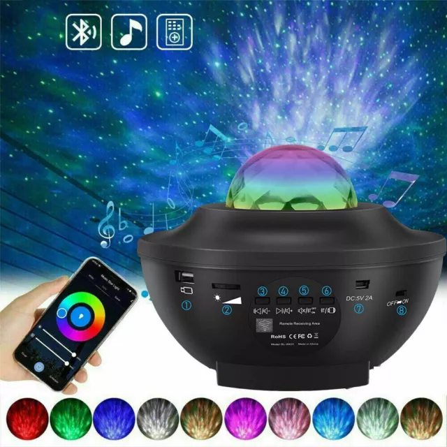 LED Sternenhimmel Lampe Projektor Bluetooth Galaxy Musik Starry Stern Nachtlicht