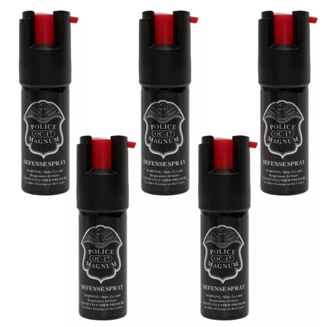 5 Police Magnum pepper spray .50oz unit safety lock personal defense protection