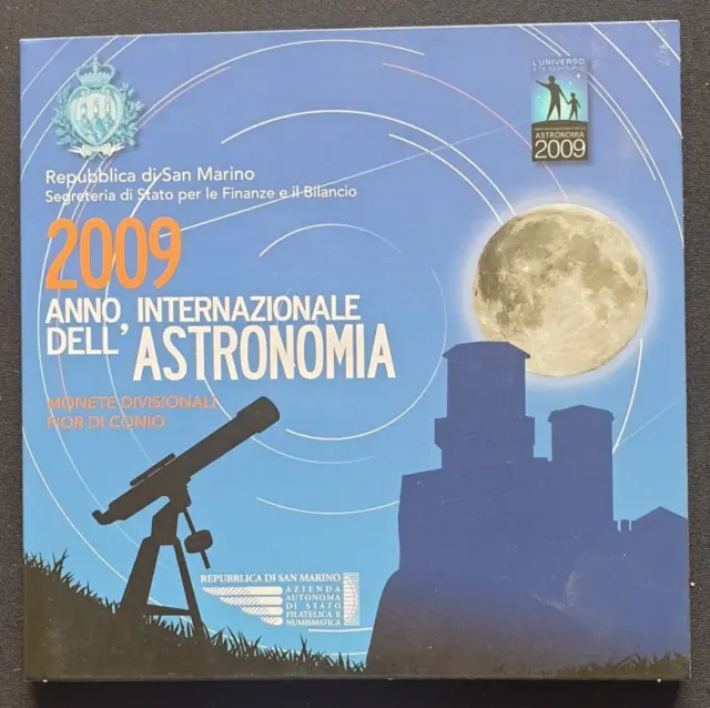 SAN MARINO COFFRET BU 2009 (8 PIECES +5euro ASTRONOMIA ARGENT)