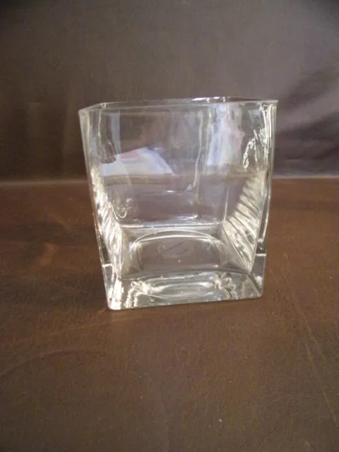 Clear Glass 4" x 4" Cube Style Teleflora Vase (Imperfect)