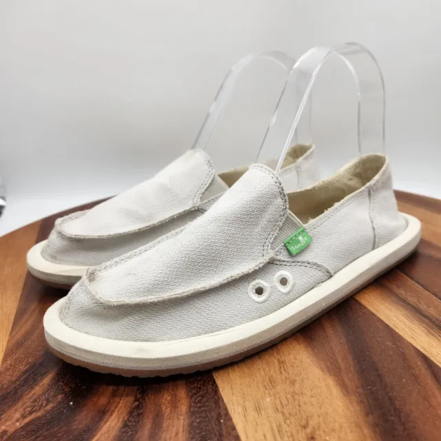 Sanuk Women's Shoe Size 10 Washed White Avery Hemp Slip On 1116485 NWT