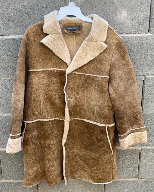 Banana Republic Spanish Dyed Shearling Lamb Coat sz Mens S Jacket Fur Banana Republic Spanish Dyed Shearling Lamb Coat sz Mens S Jacket Fur