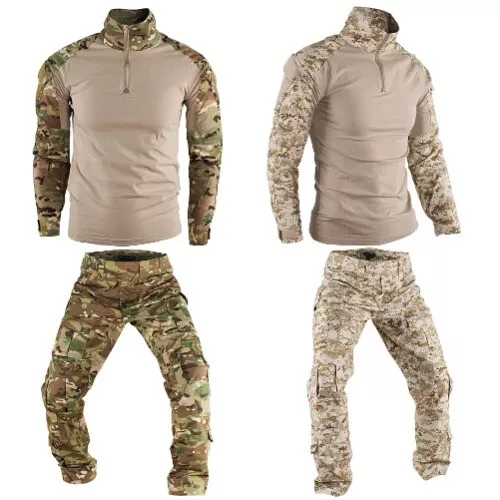 Military Uniform Camouflage Tactical Suit Combat Shirt Pant Set CP Army Airsoft