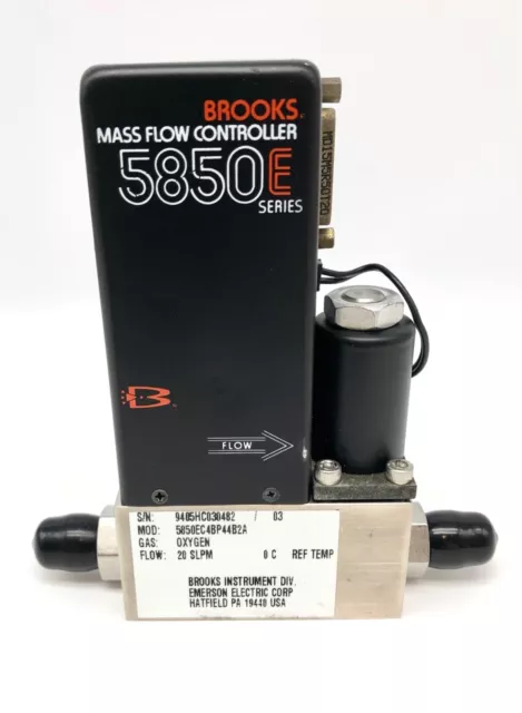 Brooks Instrument 5850E Mass Flow Controller O2 Gas 20 SLPM 5850EC4BP44B2A Brooks Instrument 5850E Mass Flow Controller O2 Gas 20 SLPM 5850EC4BP44B2A