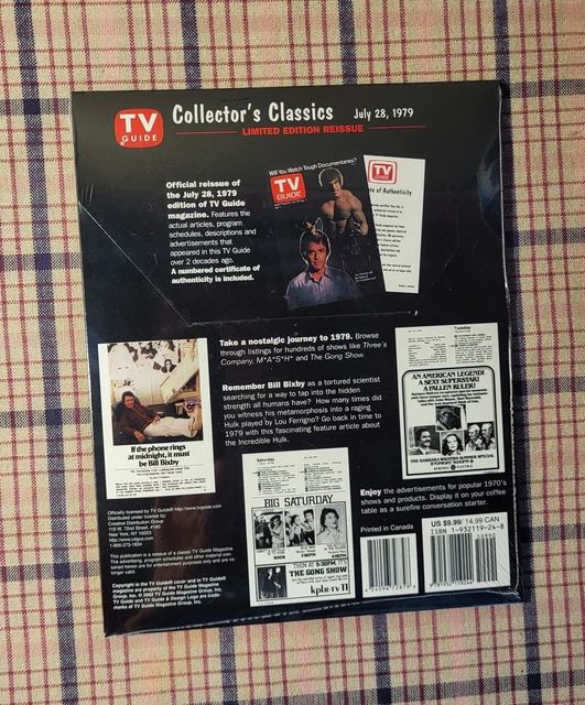 1979 TV GUIDE Classic Reissue The Incredible Hulk Lou Ferrigno * NEW ...
