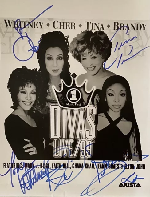 Original Autogramm Whitney Houston, Tina Turner, Cher &Brandy Music History!