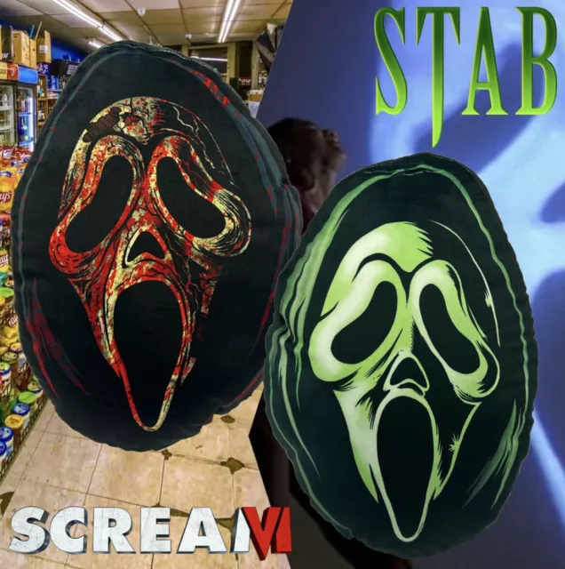 Plush Accent Throw Pillow Cushion Decor Horror Slasher Scream Stab Ghostface