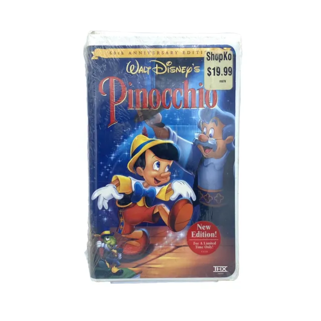 Pinocchio VHS New Sealed - Walt Disney’s Classic 60th Anniversary Edition