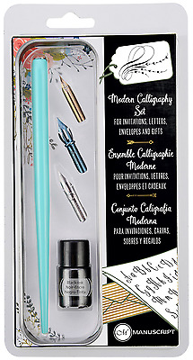 Zoohot natura penna piuma e 5 pennini di calligrafia miglior regalo & dip pen per tutti verde 