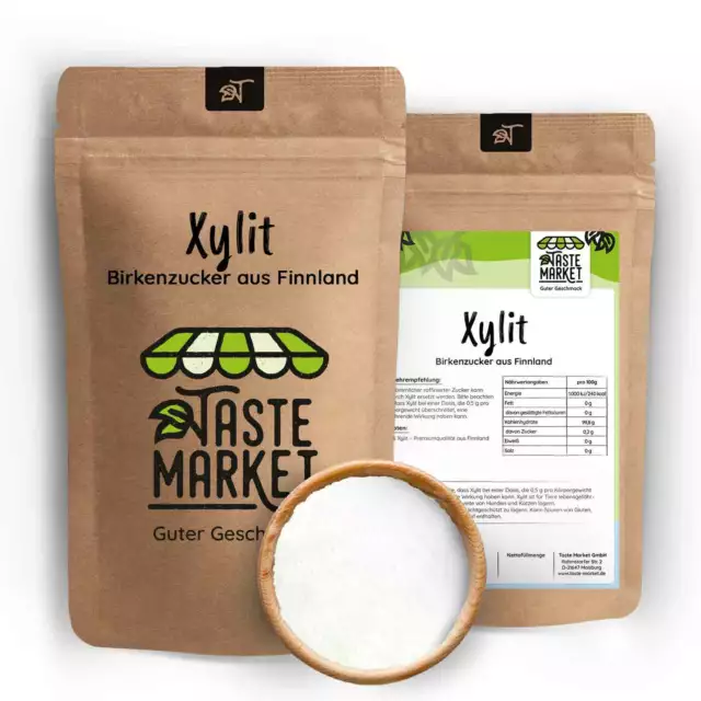 2 x 1 kg xilitolo | zucchero di betulla qualità premium dalla Finlandia | sostituto zucchero