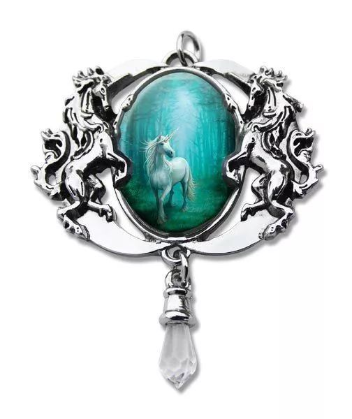 Forest Unicornio Colgante Anne Stokes Cabujones Joyería Gótica - Nuevo