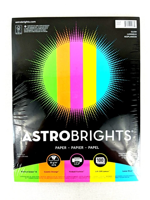 Neon Paper 8.5 x 11 In 100 Sheets Multicolor Medium 24 Lb 22237