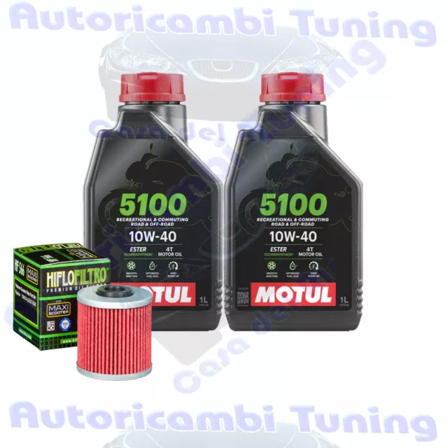 Kit Tagliando Olio Motul 5100 10W40 Filtro Per Kymco 300i Downtown ABS 2009>2016