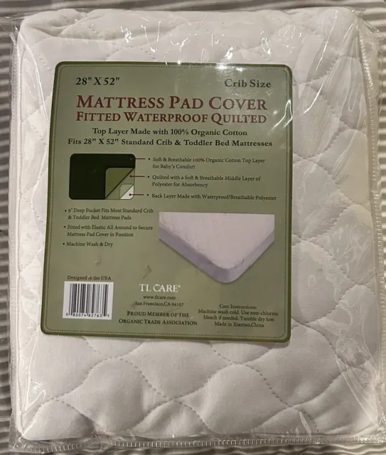 Cubierta almohadilla colchón tamaño cuna 28 x 52 ajustada impermeable acolchada ~Nueva