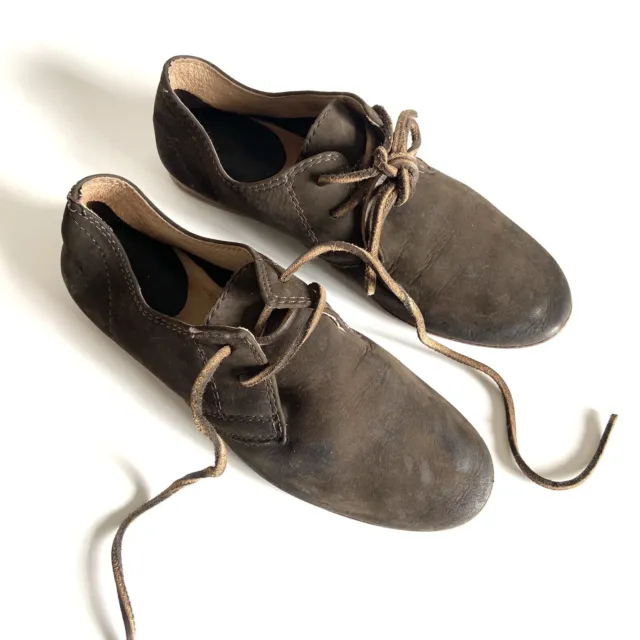 Frye Jillian Oxford Lace Up Casual Shoe Brown Suede Leather Women's 7.5