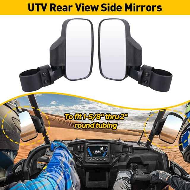 UTV Rear View Side Mirrors Set For Polaris Ranger RZR XP Crew 570 800 900 1000