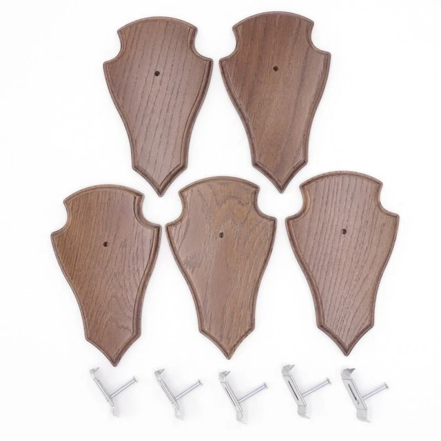 5 Pieza Ciervo Escudo de Trofeo Deseada Braun Pequeño AF19cmx11cm Con 5x