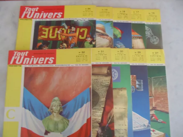 revue tout l'univers - Hachette -lot de 10 - année 1962