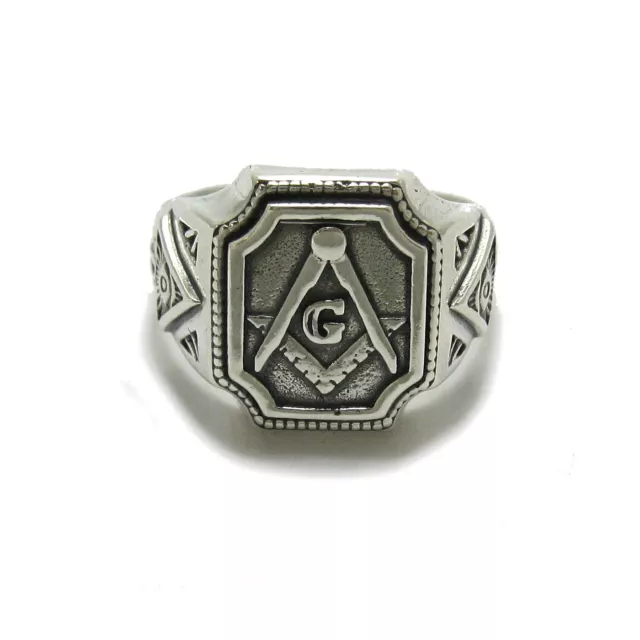 Genuine Sterling Silver Men's Masonic Ring Hallmarked Solid 925 R001781 Empress