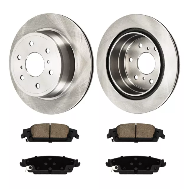 Rear Brake Rotor Ceramic Pads Fits Chevy Silverado GMC Sierra 1500 Yukon XL