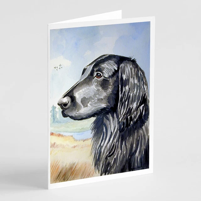 Caroline's Treasures 7064GCA7P Flat Coated Retriever Greeting Cards and