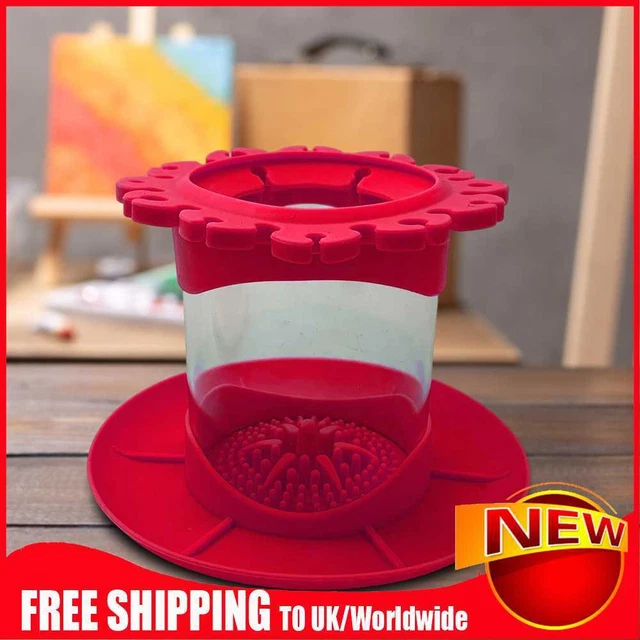 Cepillo de pintura limpiador taza de lavado cubo taza de pintura cepillos limpiador (rojo)