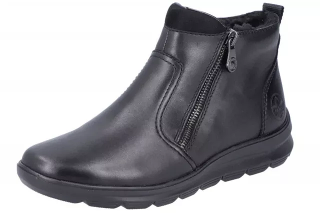 Rieker Damen Leder Kurzstiefel Schwarz Boots Z0060-00