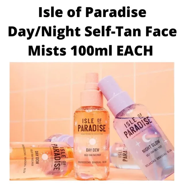 Isle of Paradise Day/Night Self-Tan Face Mists 100ml Brand New Free Delivery