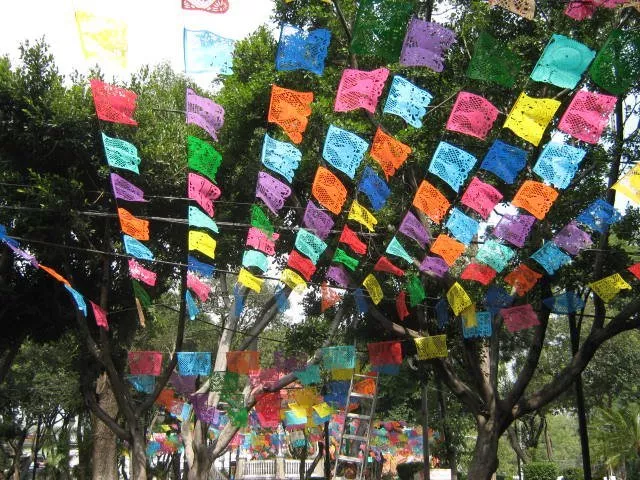 Mexican Papel Picado Bunting Party Decor 3 x 5m/16ft Large TISSUE PAPER Garlands