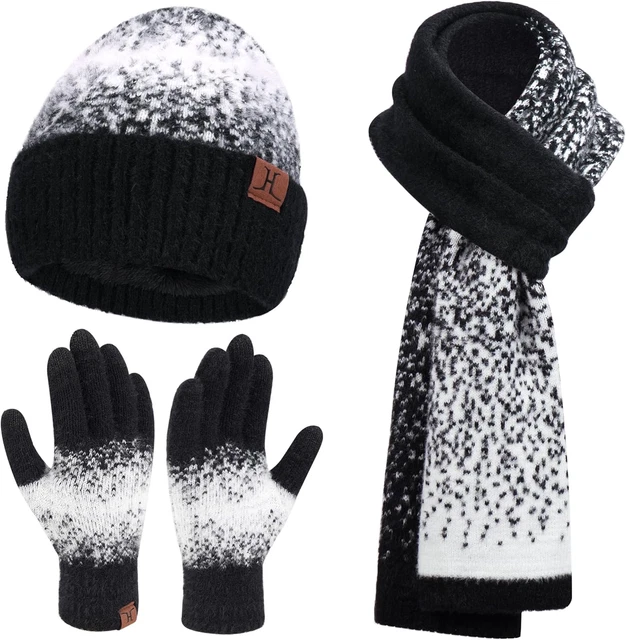Set Invernale Donna: Cappello, Sciarpa E Guanti Touch Screen - Maglia Acrilica, Fodera Pile, Leopardato