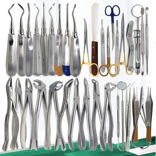 36 PC ORAL Dental Surgery Extracting Elevators Forceps Instrument Kit