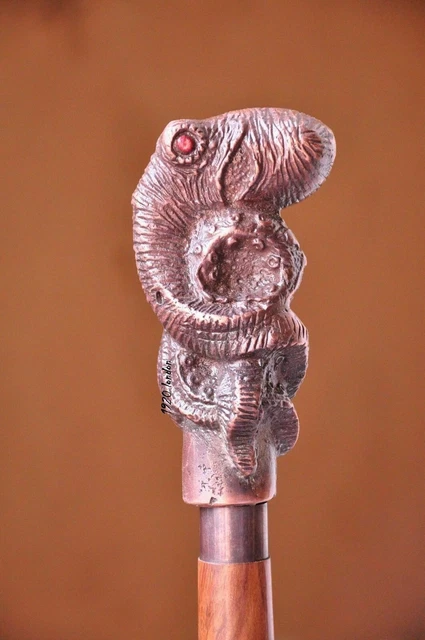 Hand Carved Handmade Cane Designer style Octopus Handle Wooden Walking Stick