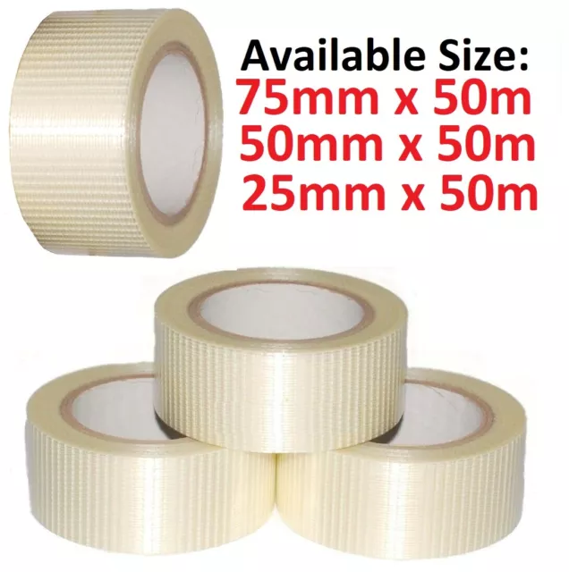 Strong Durable Crossweave Filament Tape Reinforced Filament 25mm 50mm x 50Meter