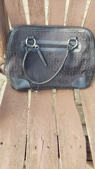 Giani Bernini Black/Taupe Purse Handbag Carry Bag 13 x 9 x 4 1/2