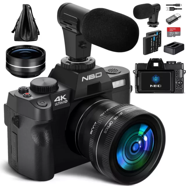 NBD Digital Camera 4K 48MP  16X 3'' LCD Screen Vlogging for YouTube Live Stream