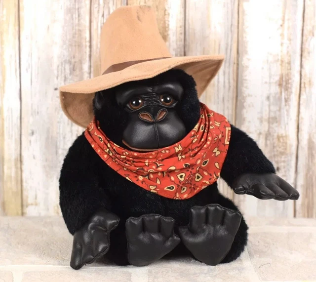 VINTAGE GORILLA COWBOY Toy Plush 24K POLAR PUFF 1995 9” £18.94
