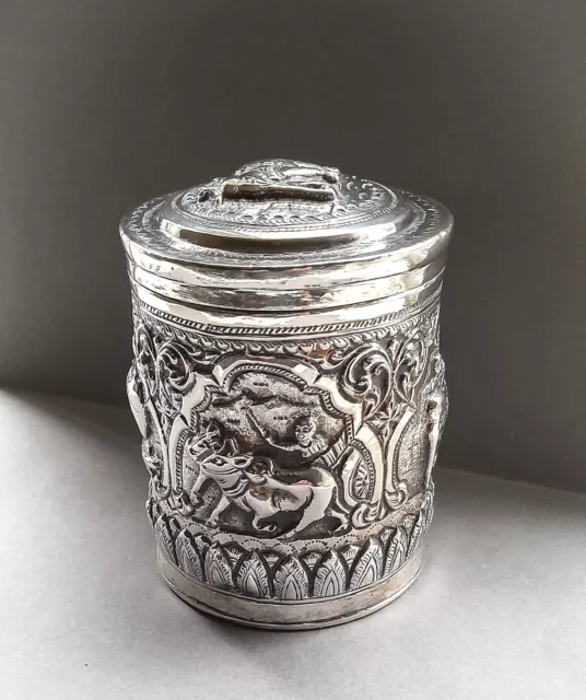 Antique rare 950 Burmese Betel nut canister late 19th century