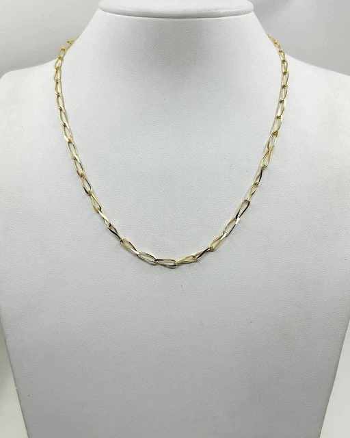 Collier En Or 18 Carats 1,55 Grammes - Longueur 44 Cm, Occasion Remis à Neuf - Bijou Raffiné Sans Pierre