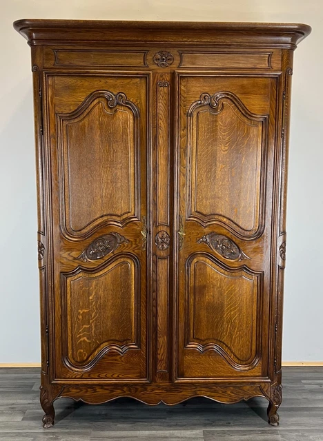 Amazing French Carved 2 door Armoire Wardrobe (LOT 2545)