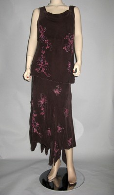 NWOT~ECI NY~ Elegant 2 Pc Silk Dress Halter Top & Hanky Hem Skirt Sz 20W Bust 52