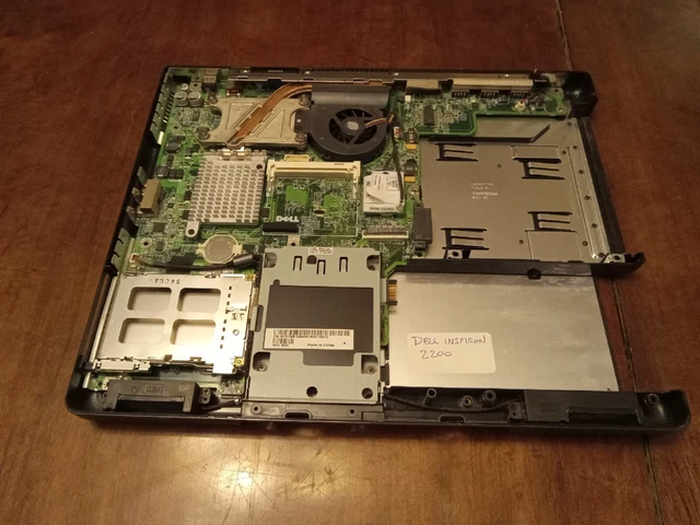 LAPTOP PART:Dell Inspiron 2200 Motherboard+Processor-Intel+Bottom Case+Heat Sink