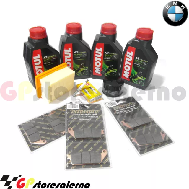 Kit 5000 10W40 Filtro Olio Aria Candele Pastiglie Freno Bmw 600 C Sport 2014