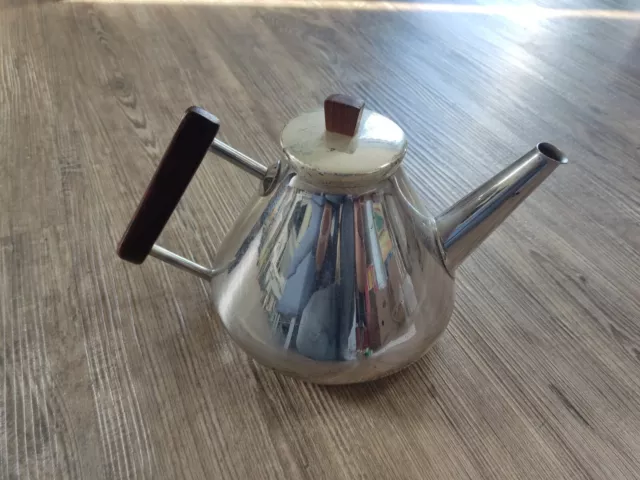 Kaffee Kanne Metall Mit Holzgriff und Deckel